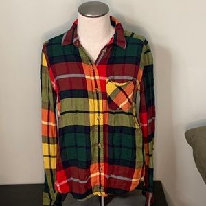 American Eagle AE colorful flannel shirt size XS